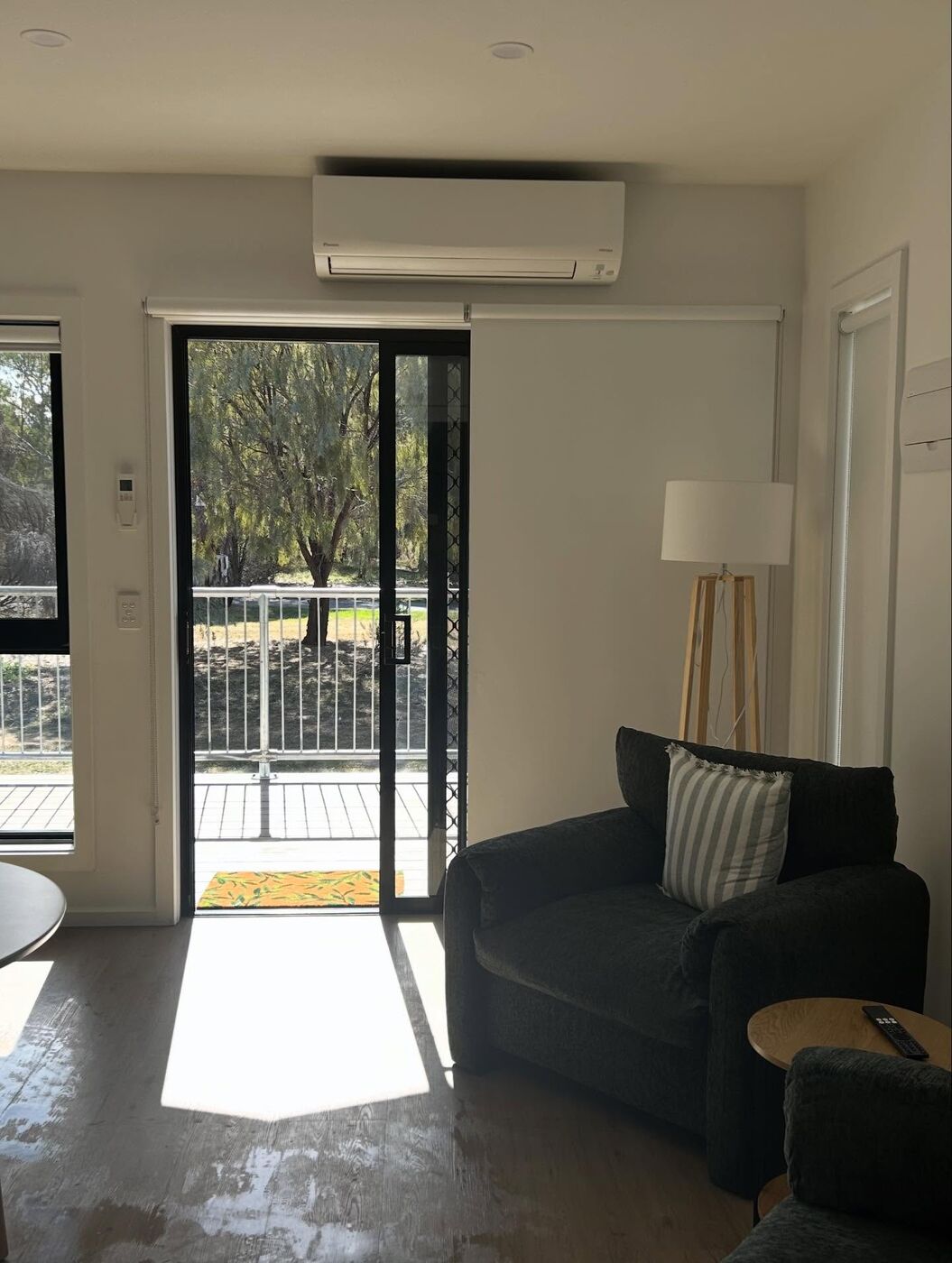 Fully self-contained cabin with a comfortable bed and air-conditioning